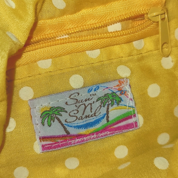 Sun n Sand Handbag Crossbody Yellow-Gold Straw/Crochet Pattern Style - Picture 6 of 11